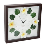 Hawaiian Plumeria & Monstera Watch (White/Yellow) Wall Clock Decor