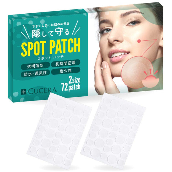 CUCERA Spot Patch SPOT PATCH Clear Cover Waterproof Thin (2 Sizes 72 Patches Included)