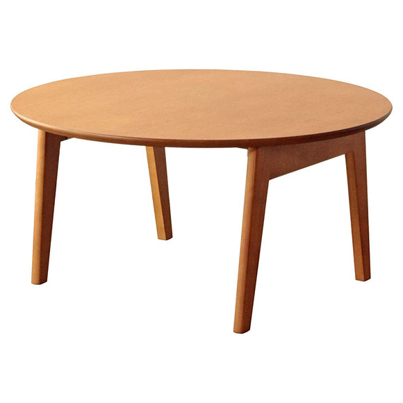 IWATSUKI IMT-88BR Folding Table, Wood, Round, Compact, Brown, Diameter 29.5 inches (75 cm)