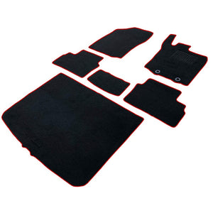 Fenice Car Mat, Floor Mat, Luggage Mat Set, Domestic Production, Daihatsu Rocky, Toyota Rise 200 Series), Black x Locking Thread Red, Anti-Slip Shape, Non-Slip, Car Mat (Car Goods Specialty Store)