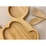 FUNFAM fan fan bamboo tableware Mickey mouse face plate set MICF-2019-01