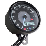 DAYTONA VELONA 21984 Electric Speedometer for Motorcycles, LCD Tachometer, Black Body, White Led, Diameter 3.1 Inches (80 mm), 65.6 MPH (200 km/h) DISPLAY