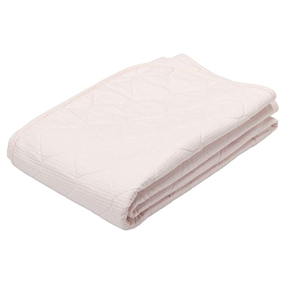 Nishikawa CM20120009P Mattress Pad, Double, 100% Cotton, Absorbent, Does Not Stick to the Skin, Heavy Duty Rubber, Made in Japan, Pink