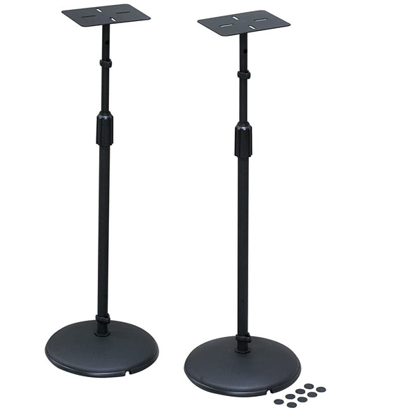 Kikutani AV-SPS Speaker Stand, Top Plate: 5.9 x 4.7 inches (150 x 120 mm), Height: 22.6 - 0.4 inches (575 - 1,045 mm), Insulator Included, Black