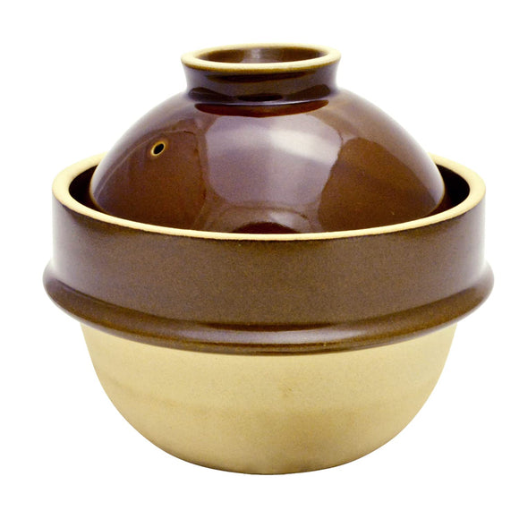 Tsukamoto Mashiko Pot, KM-1, 5.5 inches (14 cm), Brown