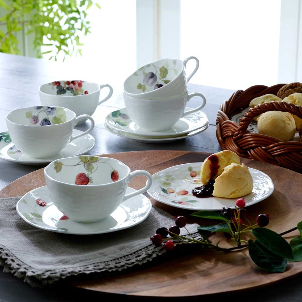 NARUMI フラワーコンポート 6点セット 皓洋窯］フラワーコンポートS（赤絵花地紋） | フラッグス