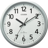 Rhythm CITIZEN 4MY853-019 Radio Clock, Wall Clock, Wide Range Reception Model, Easy to Read Font, Quiet Second Hand, Silver, Diameter 13.2 x 1.9 inches (33.5 x 4.7 cm)