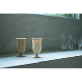 RIVERET RV-109WB Vessel Glass Campanula 8.5 fl oz (250 ml), Pair Set, Bamboo, Dishwasher Safe, White/Brown