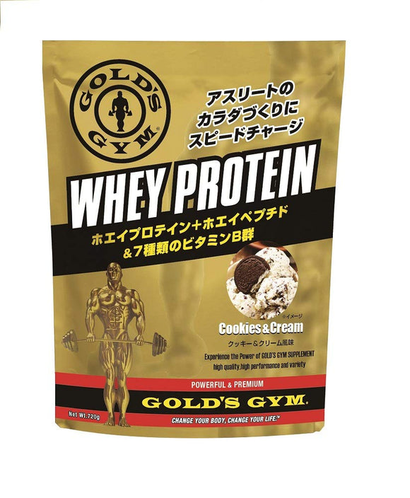 GOLDS GYM Whey Protein, Cookie Cream Flavor, 24.7 oz (720 g)