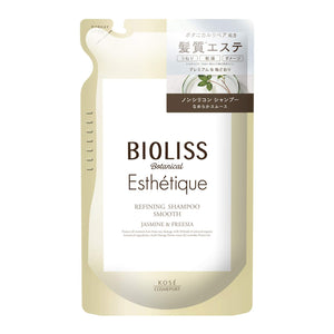 SALON STYLE KOSE Salon Style Bioliss Botanical Esthetic Refining Shampoo (Smooth) (Smooth and Tone) Swell Dry Damage Care Jasmine & Freesia Refill 400ml