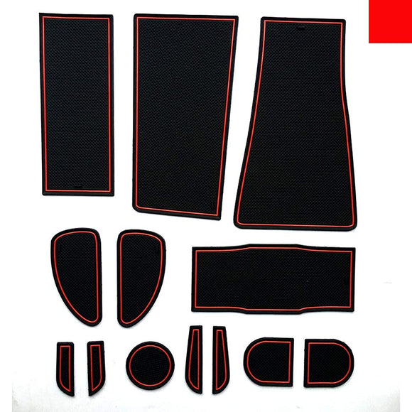 (Muuu3) Prius 30 Series Interior Rubber Mat, Non-Slip, Anti-Slip, (Red)