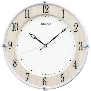 Seiko Clock KX242B Wall Clock, Natural, Radio Controlled, Analog, Maple Wood Grain, Product Size: 12.0 x 12.0 x 1.9 inches (30.7 x 30.7 x 4.9 cm)