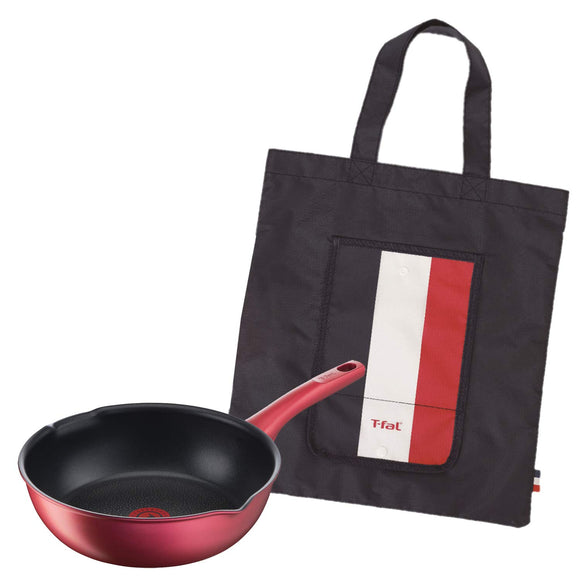Tefal G13675 Frying Pan, 8.7 Inches (22 cm), IH Ruby Excellence Multi-Pan, Eco Bag Set, Red