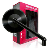 Daytona HighSider 98581 Motorcycle Rod Mirror, 1 Side, Compatible with 0.4 Inch (10mm) Positive/Reverse Screws, Ece Standard Clear, Montana Black