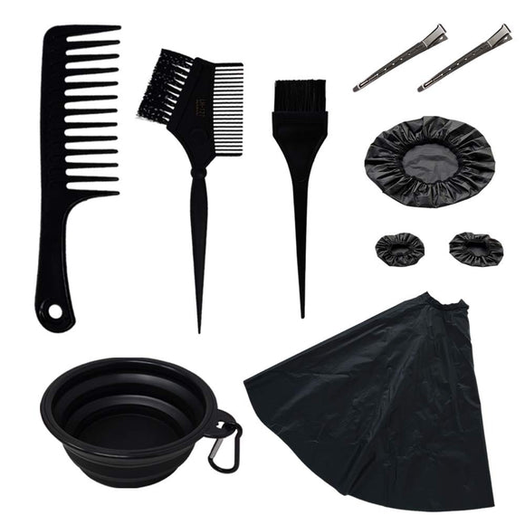 A-KG hair color set hair dye cape professional hair dye brush comb cup hair clip self coloring gray hair dye