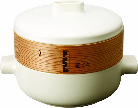 Jia Inc. Steamer Set Personal Size Set (Ceramic Steamer Pot and Lid Cedar Wood Basket) by JIAJIA
