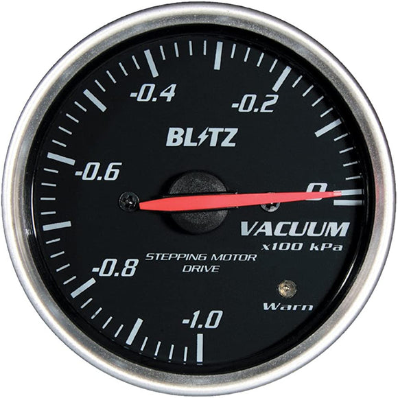 BLITZ 19562 Racing Meter SD, Round Analog Meter, Diameter 2.4 inches (60 mm), VACUUM METER WHITE