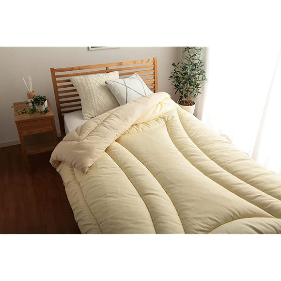 Ikehiko Corporation #6708809 Bedding Duvet Cover, Dust Mite Resistant, Approx. 59.1 x 82.7 inches (150 x 210 cm), Beige, Single Long, Made in Japan, Clean, Solid Color, Simple