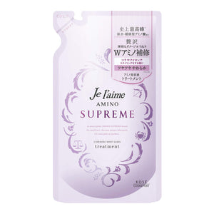 Jureme KOSE Amino Supreme Treatment (Cashmere Moist Gloss) Refill Shiny Heat Damage Repair Soft Hair Rose Jasmine Refill 350ml