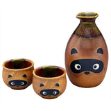 Setoyaki E-00173 Tanuki Sake Bowl Set