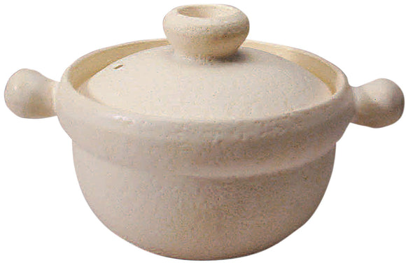 Maruyoshi Pottery Magical Rice Pot, IH and Direct Fire, White, 2 Dishes M5591