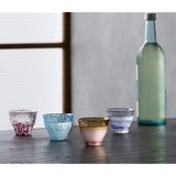 Aderia Tsugaru Vidro F-71846 Sake Cup, Akane Sky, 2.8 fl oz (85 ml), Gold Color Gui Only, Made in Japan