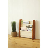 Nagai Kosan Canvas Magazine Rack, W, Brown, Width 20.1 x Depth 5.5 x Height 21.7 inches (51 x 14 x 55 cm)