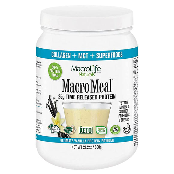 Whey Superfood Protein Macromeal Vanilla Flavor 600g MacroMeal Fiber Blend Multivitamin Body Miracle by Macro Life Naturals