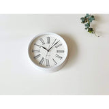 KATOMOKU muku clock 5 Roman Numeral White Radio Clock Continuous Second Hand KM-58WRC 12.1 inches (306 mm)