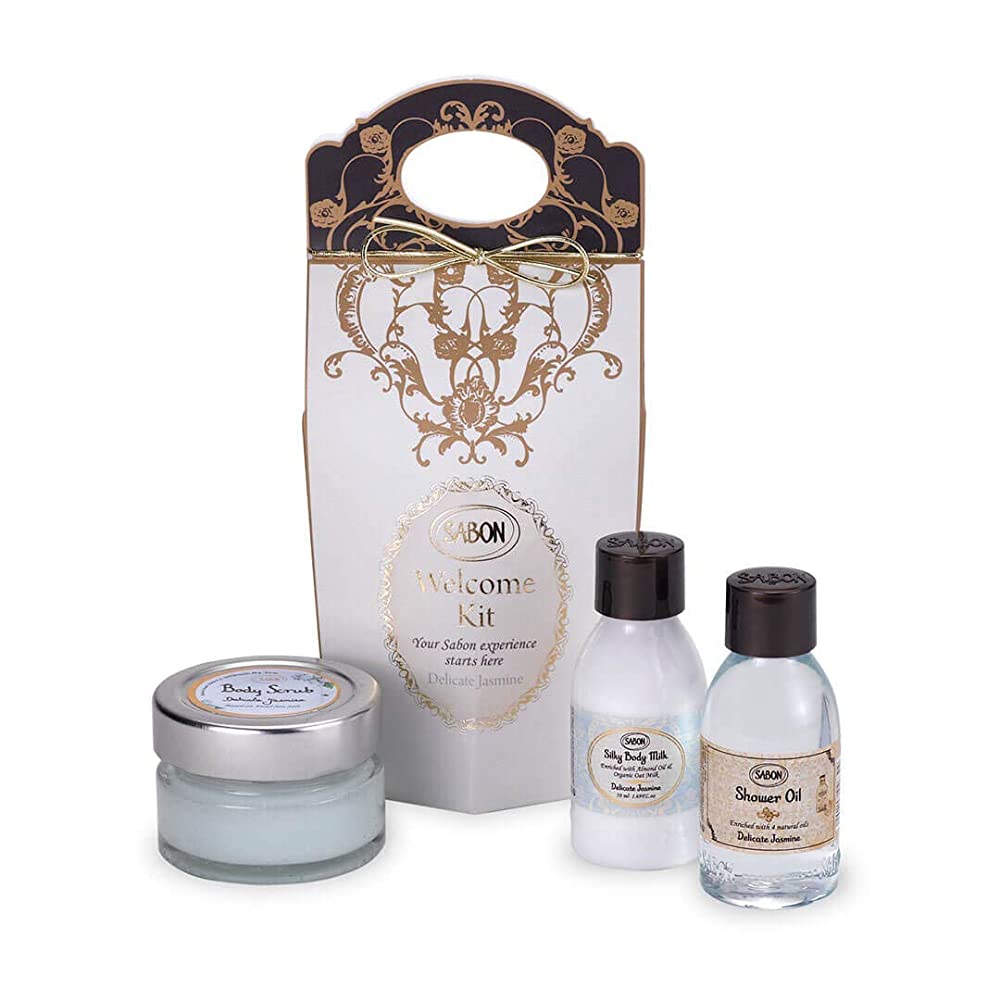 SABON New Version Welcome Kit Delicate Jasmine Delicate Jasmine Body Scrub  Shower Oil Body Milk