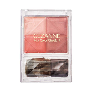 Cezanne Mix Color Cheek N01 Warm Rose 7.1g Powder Cheek Moist 4 Color Gradation Brush Included Gram