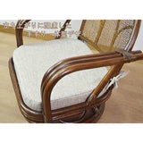 Otake Sangyo Rattan Rattan Rotating Floor Chair, Japanese Room, High Type, Brown, 22.0 x 19.7 x 29.9 inches (56 x 50 x 76 cm)