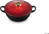 Le Creuset Mickey Mouse Marmit, 7.1 inches (18 cm), Cherry Red, Matte Black, Gold Knob