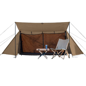 Yamazen THF-340(TBE) Flame Retardant TC Material Pup Tent with Inner Mesh, Brown