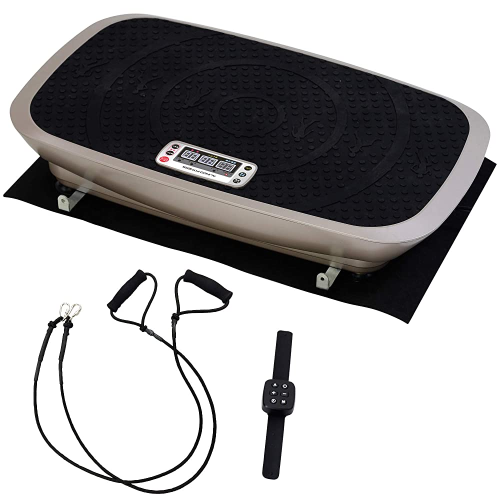 Alinco Program Vibration Machine (2D/3D/4D), Strong Vibration Width: 0.6  inches (1.5 cm), Balance Wave, Floor Protection Mat, Exercise Band, Remote 