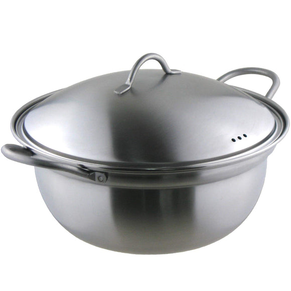 Nagao Tsubame Sanjo IH Compatible Stainless Steel Tabletop Pot, 9.4 inches (24 cm), Made in Japan