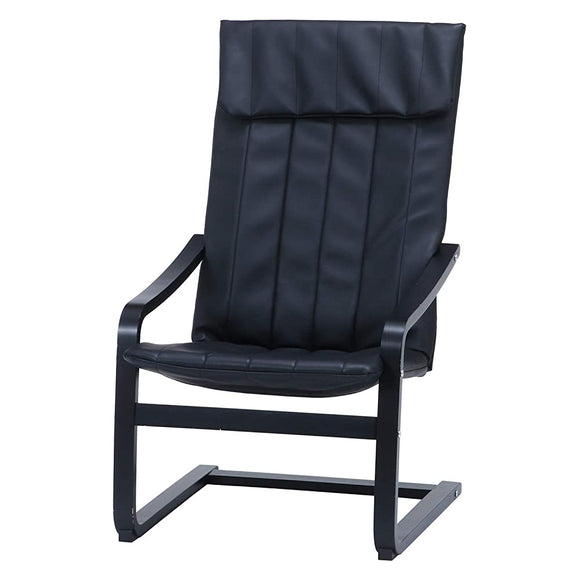 Fujiboeki 85335 Relaxing Chair, Width: 23.2 inches (59 cm), Black Synthetic Leather