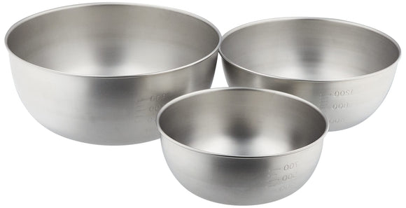 Wahei Freiz Tsubamesanjo EM-052 Stainless Steel Bowl Set, Simple and Functional, Salad Bowl, Soup Bowl
