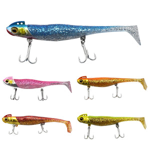 HUBTEC Jig Head Set of 5 with Extra Worms Flat Fish Lure Flounder Flounder Flounder Rockfish Sea Bass Blue Horned Sea Fishing Freshwater