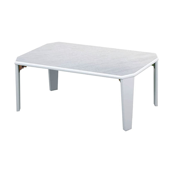 Takeda Corporation T1-FTD75WH Floor Table 75, Marble Pattern, Foldable, Low Table, White, 29.5 x 19.7 x 12.6 inches (75 x 50 x 32 cm), White