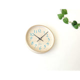 KATOMOKU plywood clock 21 radio wave clock sweep (continuous second hand) km-120LBRC 10.0 inches (252 mm) (light blue)