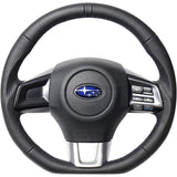 REAL (Real) Steering [Levogue (VM4/VMG)/WRX STI (VAB)/WRX S4 (VAG)] All Leather [Center Mark] (Blue x Black Euro Stitch) SBA-LPB-BL