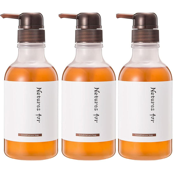 [Horse Oil Soap Shampoo] Nature's Four Scalp & Hair Care Soap Additive-Free Domestic Shampoo Scalp Care Neo Natural 400mL 3 bottles