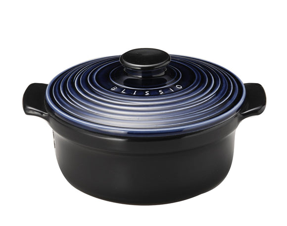 Ginpo Pottery Banko Ware High Airtight Pot, 8.3 inches (21 cm), Brisio Casserole Lapis Glaze 2211