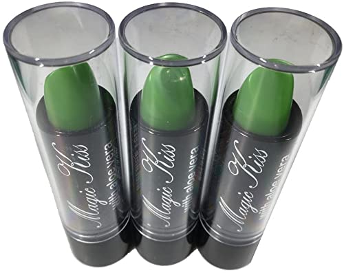[terry_and_jun] Magic Kiss Aloe Vera Non-falling Lipstick Hawaii Classic Souvenir Set of 3 (Green/Green/Green)