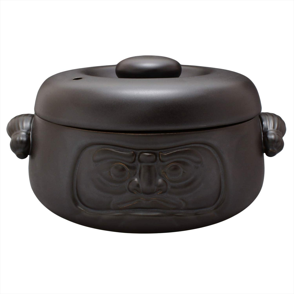 KAJURARAIFU K131007 BLACKNAME YAKI MANMAE DARUMA SOIL POT No. 8 K13100 ...
