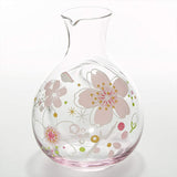 Otsuka Glass 47P112 Thin Sakura Glass Carafe, Transparent, Approx. Diameter 1.5 x Width 3.7 x Height 4.9 inches (3.8 x 9.4 x 12.5 cm)