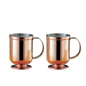 Shinko Metal Mug, Copper, 13.5 fl oz (400 ml), Refined Mugs, 2 Pieces S-1810