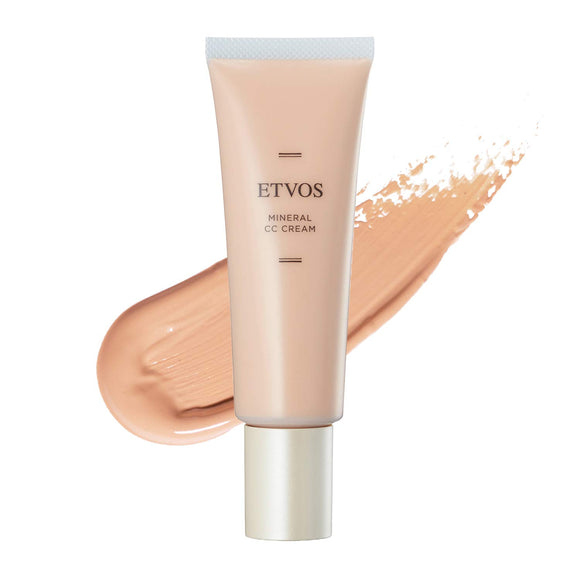ETVOS Mineral CC Cream SPF38/PA+++ 30g Glossy Skin/Transparency Skin Color Correction Removes with Soap UV Cut Makeup Base Human Ceramide Natural