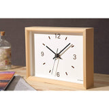 KATOMOKU Dual Use Clock 2 Table Clock, Wall Clock, Sweep (Continuous Second Hand), Km-53N, Natural, Basswood, 8.7 x 6.7 x 2.0 inches (220 x 170 x 50 mm)